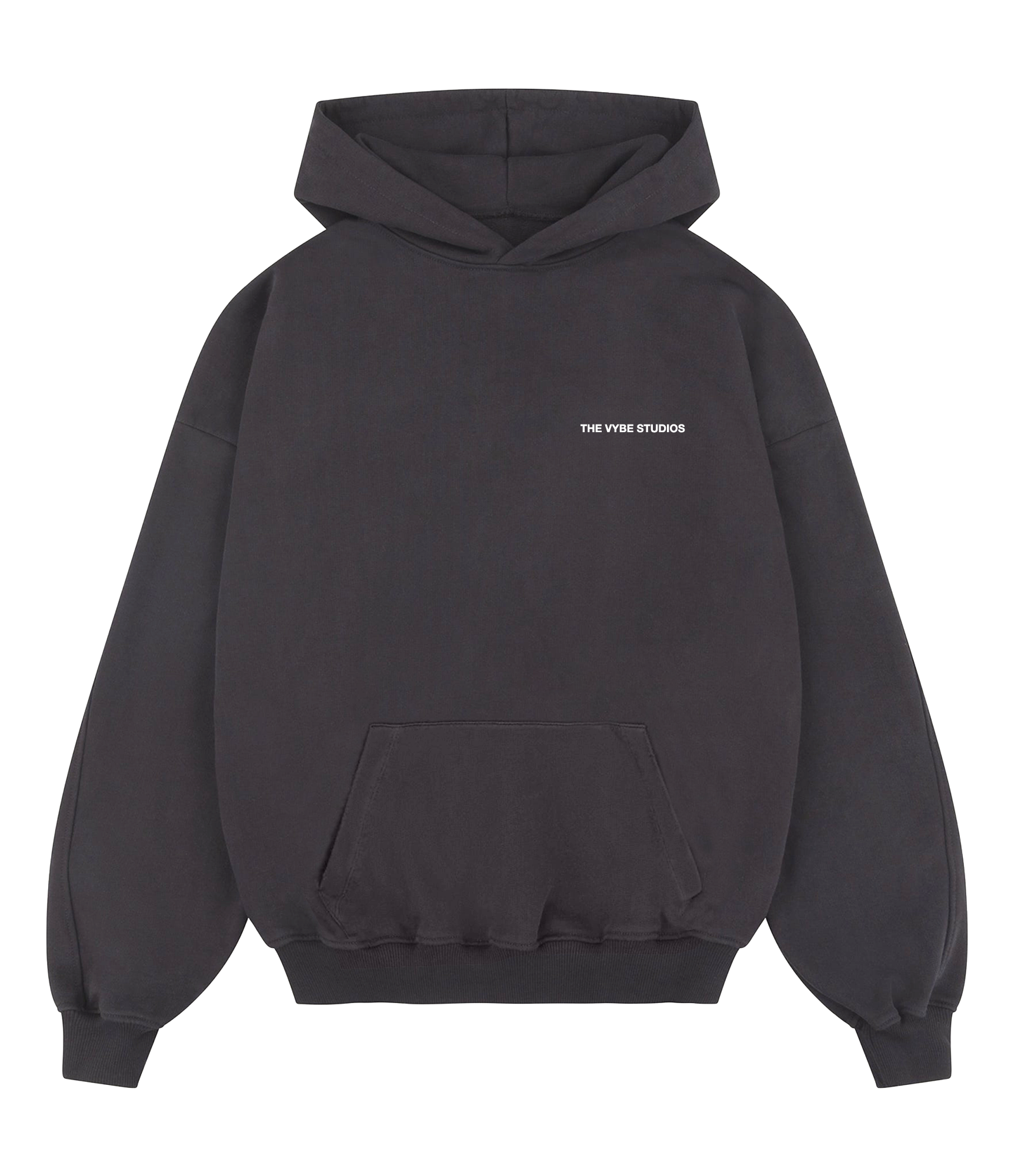 Washed Grey Tu Connais Les Vybes Hoodie