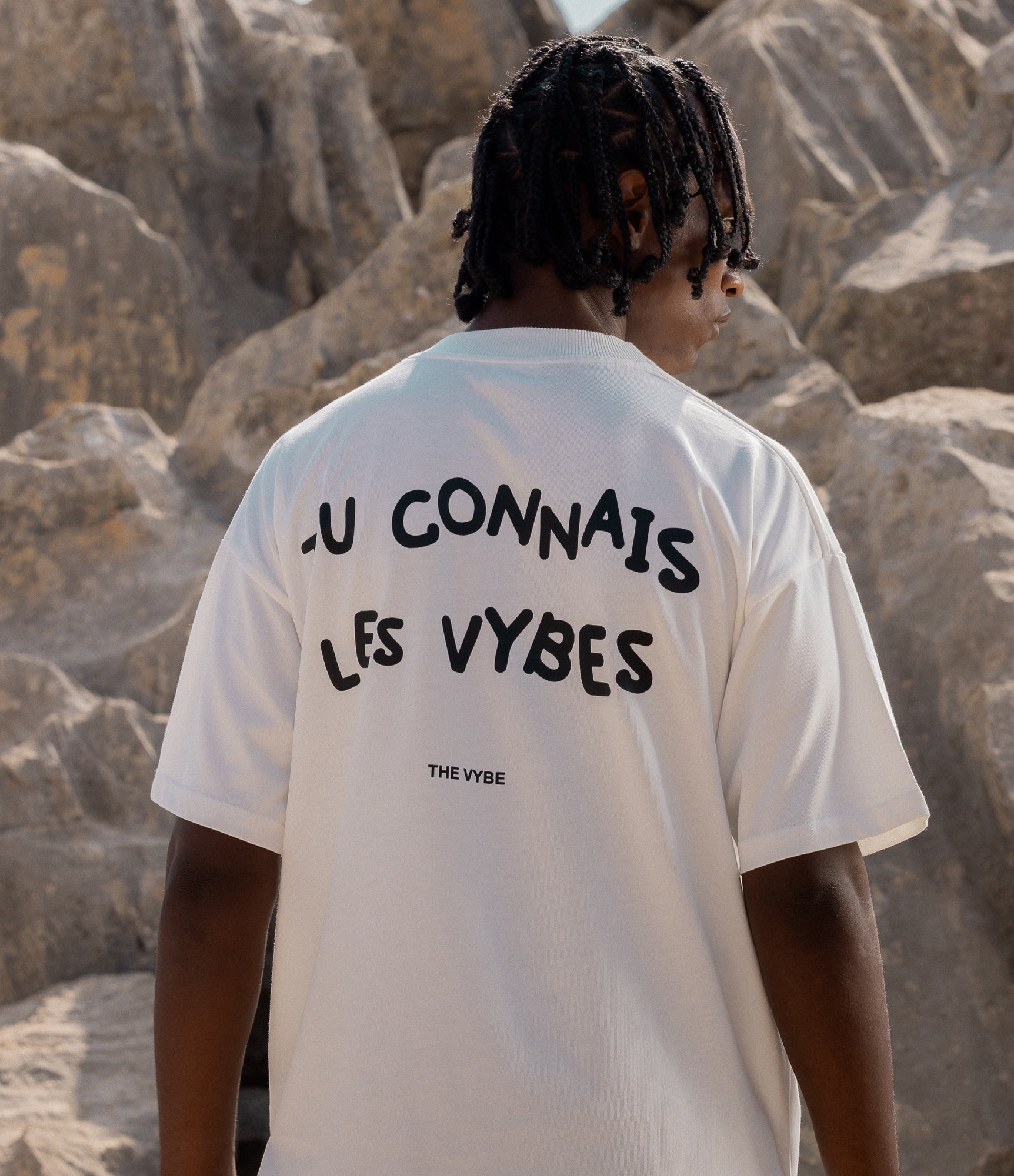 Vintage White Tu Connais Les Vybes Tee